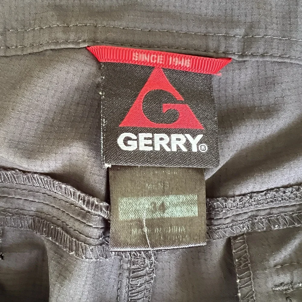 Gerry Cargo Shorts Mens 34 Gray Lightweight Pockets Quick Dry‎ Elastic Waist